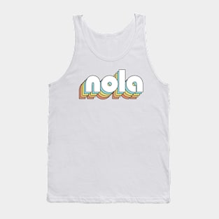 Nola - Retro Rainbow Typography Faded Style Tank Top